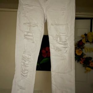 white distressed jeans